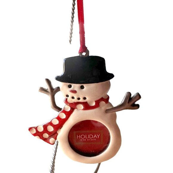 Vintage Snowman Ornament Holiday Home Accents Picture Frame Christmas Valentine - Picture 4 of 12